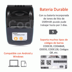 Alternative view of Impresora térmica Portátil Bluetooth GOOJPRT PT210  58mm