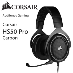 Audífonos Gaming estéreo Corsair HS50 PRO Carbón CA-9011215-NA - 3.5 mm