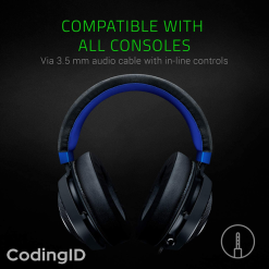 Audífonos Gamer Multiplataforma Razer Kraken 3.5mm – Sonido 7.1 – Azul y Negro