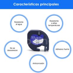 Etiquetas para etiquetadoras DYMO serie LT, 12mm x 4m - 4